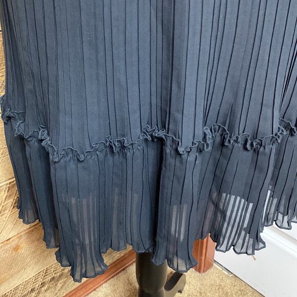 Jonathan Martin Pleated Dress Black Halter Neck Sleeveless Size 8 - Picture 2 of 7